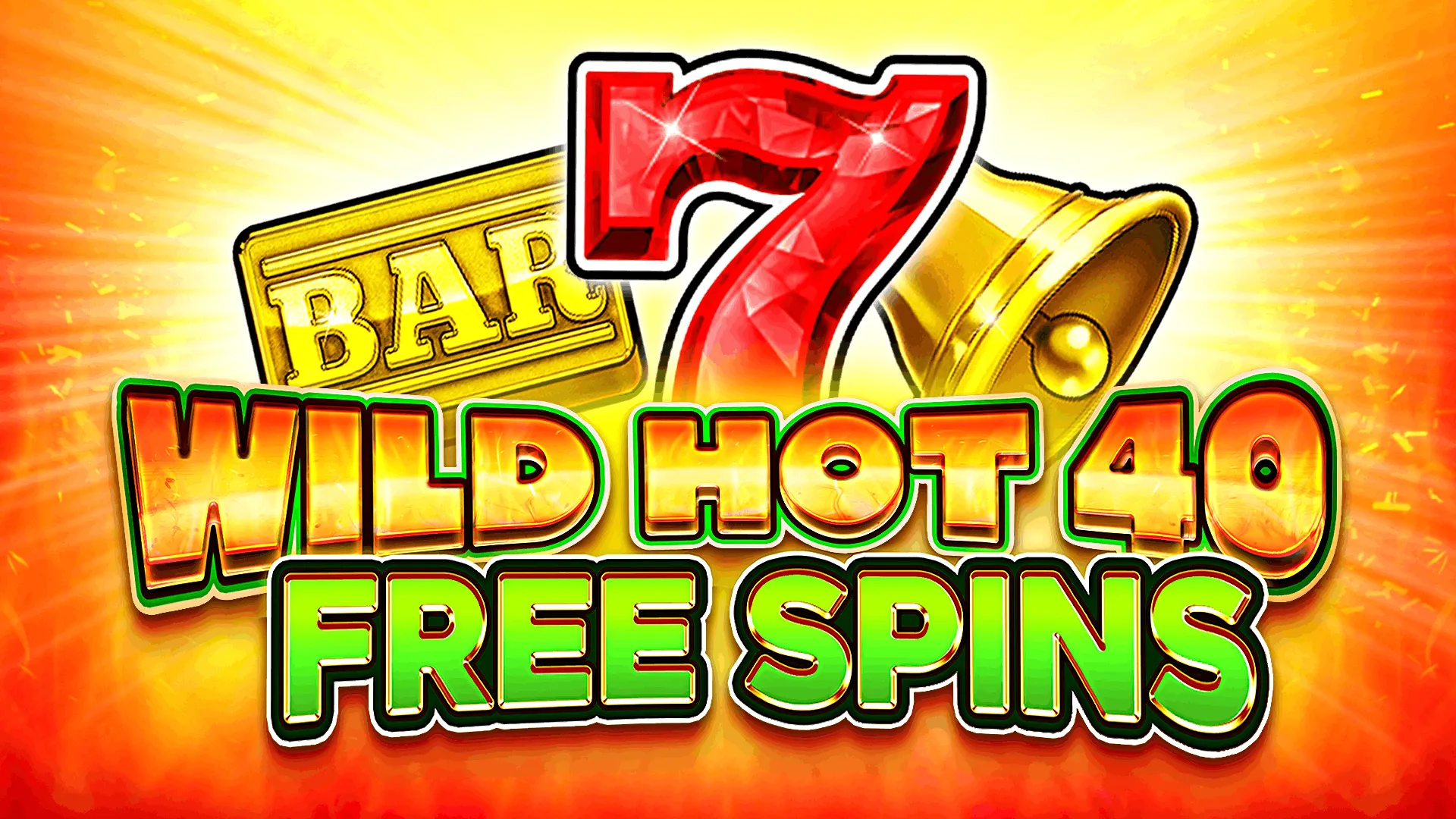 Portada de Wild Hot 40 con frutas, sietes rojos y llamas sobre fondo oscuro